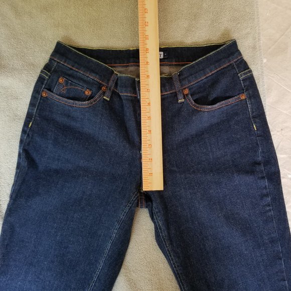TINT Low rise Dark Blue Denim Jeans w/Gold Stitch sz 4 - Picture 13 of 16